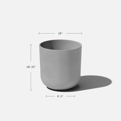 Veradek Mason Series Lima Planter - Round Planter for Indoor or Outdoor Porch/Garden | Made from Plastic-Stone Composite with Drainage Holes | Modern Décor for Succulents, Flowers, Small Plants