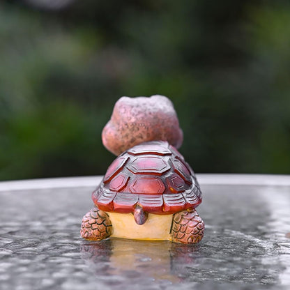 Turtle Garden Decor Turtle Statue Outdoor Yard Patio Decor Indoor/Outdoor Garden Decor Animal Statu for Home, Yard, Patio, Backyard, Balcony (Red)