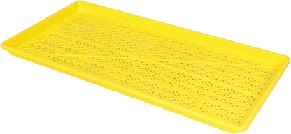 SUNPACK 10" x 20" Heavy Duty Mesh Plastic Seed Starting Tray, Yellow, 1" (Pack of 30) - Ensures Water Drainage and Aeration, Perfect for Greenhouses or Indoor Gardening