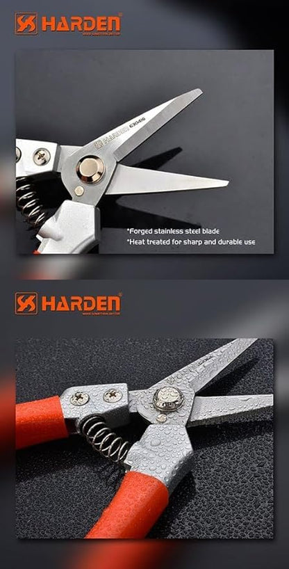 Tools 200mm (7.9 inches) Garden Fruit Shear – Forged Stainless Steel Blade, Heat Treated for Durability, Zinc Alloy Handle with PVC Cover