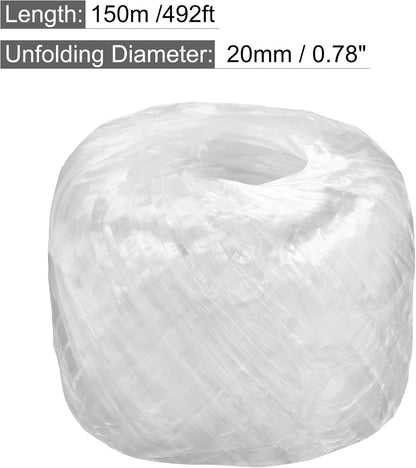 MECCANIXITY Polyester Nylon Plastic Rope Twine Household Bundled for Packing Gardening Craft,150m Length,White