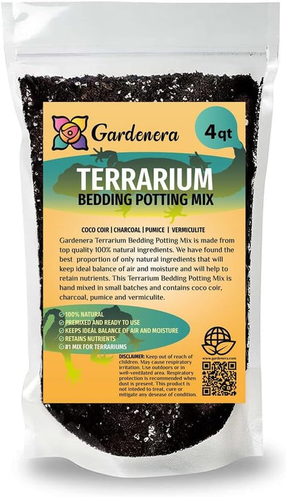 Enhance Your Terrarium's Beauty with Gardenera Terrarium Bedding - Specially Formulated for Ferns and African Violets - 4 QUARTS