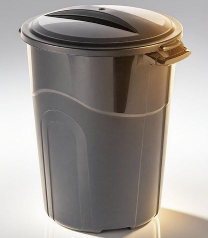 32 Gallon Heavy Duty Plastic Outdoor Trash Can with Lid, Lock & Easy-Carry Handles – Suitable for Indoor/Outdoor, Kitchen, Yard, Garage & Office