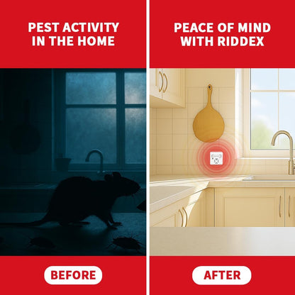 Riddex Sonic Plus Ultrasonic Pest Repeller, Plugs in with extra Outlets Indoor Use - Insect Repellent - Bug Repellents for Home Defense - Protect Against Rodents & Insects, Chemical Free(9 Pack White)