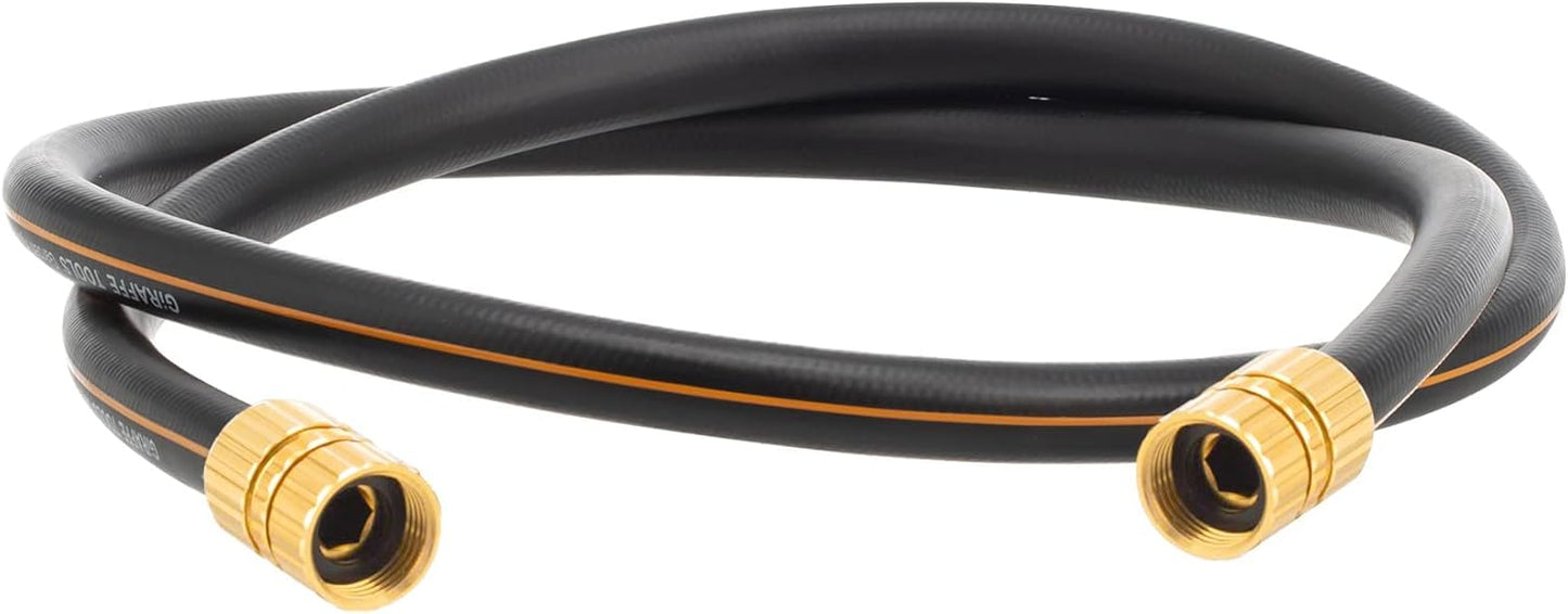 Giraffe Hybrid Leader Hose 5/8" x 6ft Custom Length, No Kink, Flexible, Leakproof Water Hose with Female to Female Fittings, 600 Burst PSI