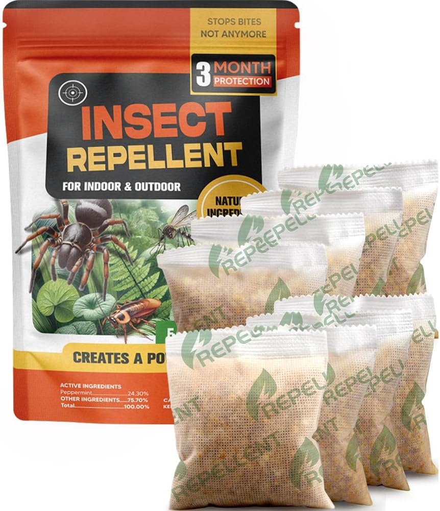 Pest Repellent, Indoor Spider Repellent, Natural Mosquito Repellent Outdoor, Bug Repellent Indoor Pet Safe, 3 Months Protection, Keep Pest Out of Home, Garden, Garage, RV, 8 Packs