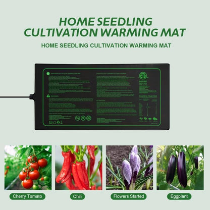 Upgrade Version 4PK Seedling Heat Mat with ETL Listed,Warm Hydroponic Heating Pad for Seed Starting,Indoor Gardening,Brewing and Greenhouses,Durable Waterproof Black Plant Heat Mat