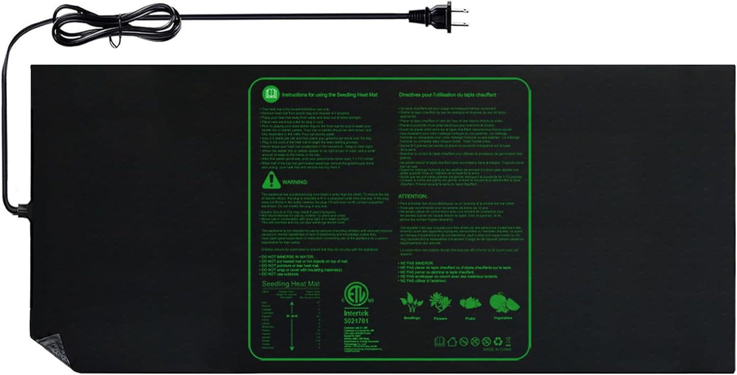 Upgrade 48"x20" Durable Waterproof Seedling Heat Mat with ETL Certified, Warm Hydroponic Heating Pad for Germination,Indoor Plant Gardening and Cutting, Brewing and Seed Starting Greenhouse