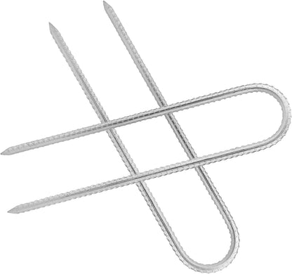 20pcs 12 Inch U Rebar Stakes, U Shape Ground Anchor Pegs Stakes, Trampoline Galvanized Stake for Camping Tent