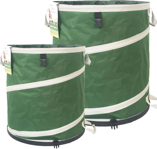 24 Gallon and 46 Gallon Collapsible Trash Can Solid Bottom for Yard Waste Bag,Garden Debris