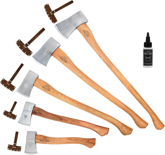 1844 Helko Werk Germany Axe Collection - 5 Classic Axes Set - Expedition, Forester, Scout