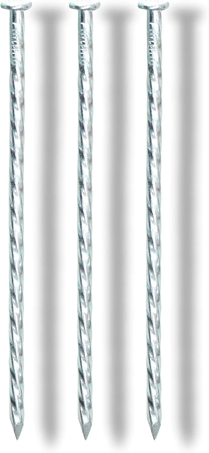 6-Inch Landscape Stakes Spiral Galvanized Landscape Spikes for Weed Barrier, Carpentry, Tent (150)