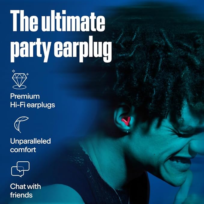 Alpine Tune Earplugs, Concert Ear Plugs for Noise Reduction, High Fidelity Music Quality, 19dB