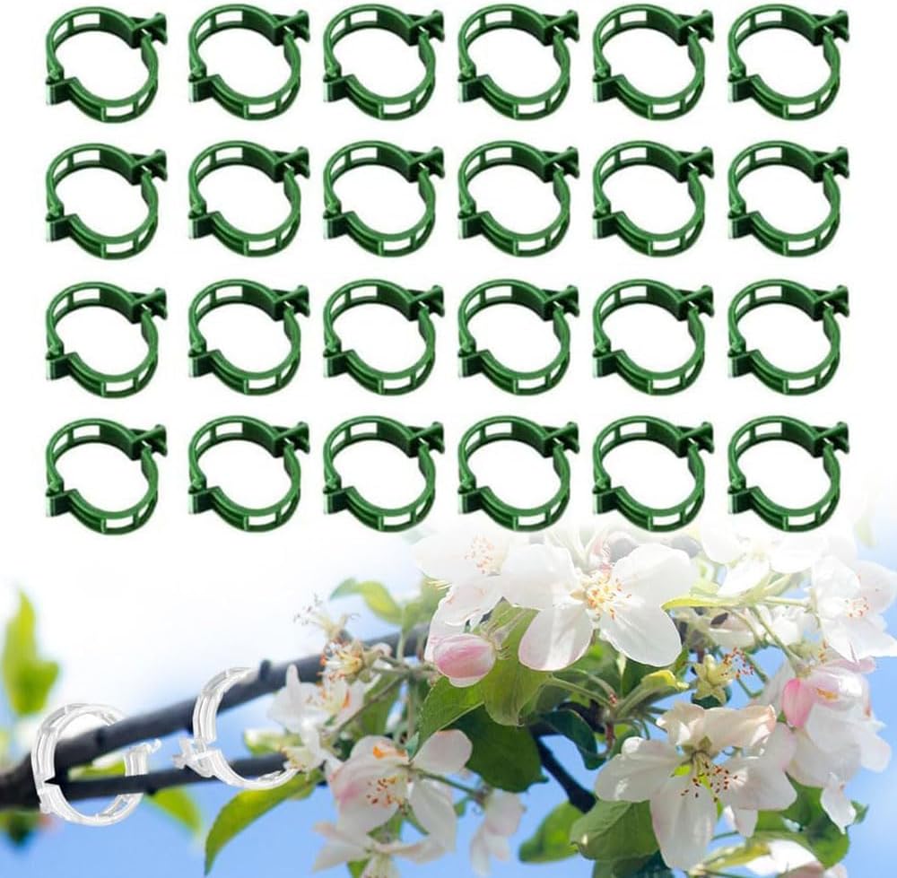 Plant Support Clips, Reusable Garden Clips Plant Holder Clips, Plastic Tomato Vine Grape Clips for String Trellis Plant Clips for Climbing Plants Support Outdoor Indoor Gardening Supplies (100, Green)