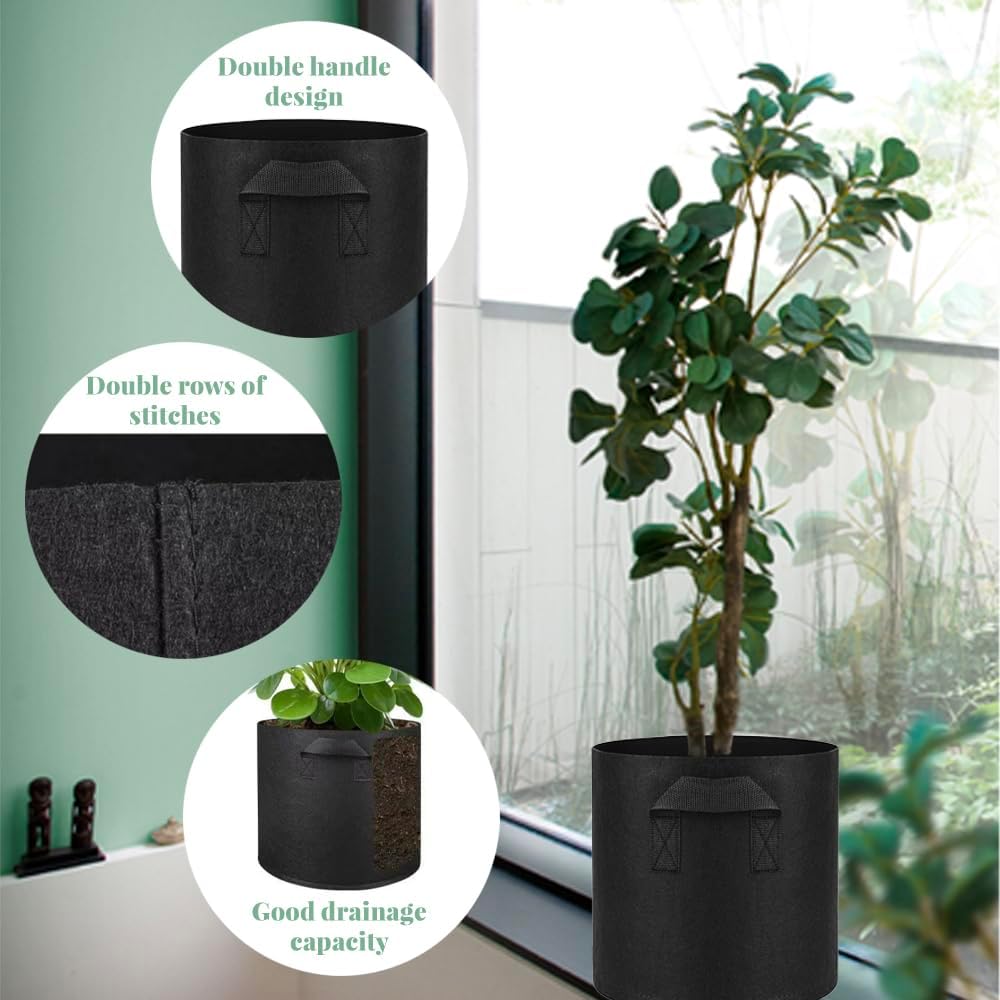 6 Pcs Lily Plant Pots for Pond, 2 Gallons Aquatic Pond Planter, Breathe Reusable Grow Bags with Handles for Aquatic Plants, Water Lily, Lotus, Potato,Onion,Flowers