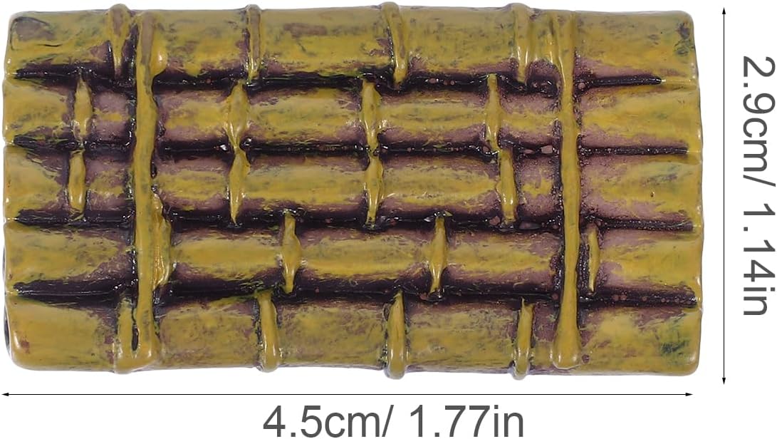 LOGOFUN 6pcs Mini Bamboo Rafts Miniature Bamboo Rafts Models Resin Tiny Bamboo Raft Ornaments for Garden Micro Landscape Decoration