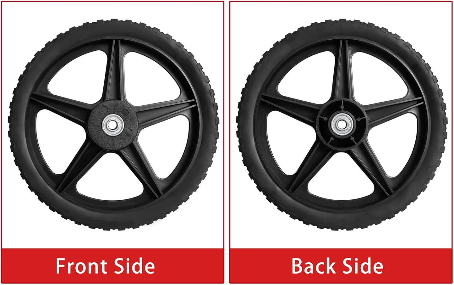 Parts Camp 16" Lawn Mower Wheels 16 x 1.75'' Spoked Plastic Wheel and Tire For Garden cart/Pressure Washer/Generator/Wheelbarrow/Trolley/Dolly Wheel/Push Mowers/Hand truck tires(Set of 2)