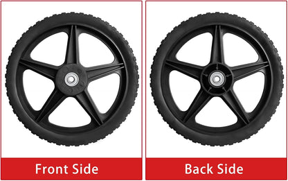 Parts Camp 16" Lawn Mower Wheels 16 x 1.75'' Spoked Plastic Wheel and Tire For Garden cart/Pressure Washer/Generator/Wheelbarrow/Trolley/Dolly Wheel/Push Mowers/Hand truck tires(Set of 2)