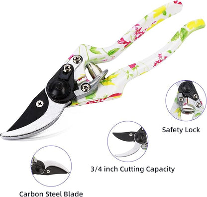 JUMPHIGH Gardening Tool Set, 10 PCS Heavy Duty Aluminum Garden Kit Floral Gardening Gifts for Women, Garden Hand Tools with Non-Slip Rubber Handle, Kneeling Pad, Garden Gloves and Storage Tote Bag