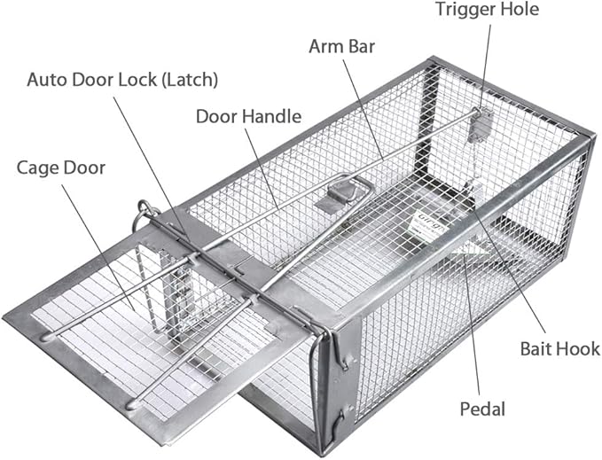 Gingbau Chipmunk Trap Humane Live Mouse Rat Cage Trap - Small