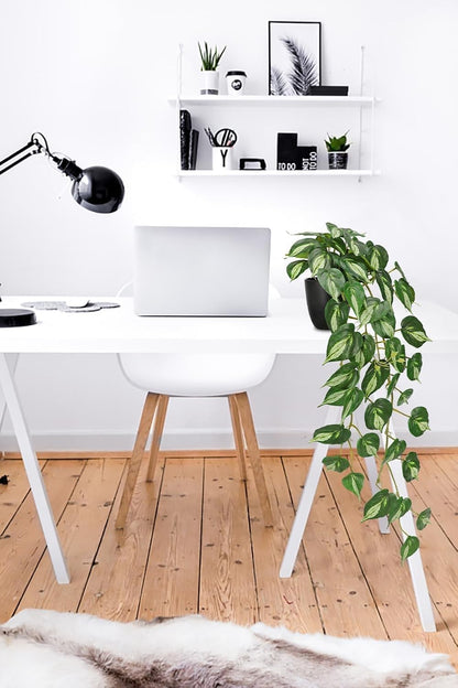 Artificial Pothos Ivy Plant with Pot Artificial Light Green Leaves Featuring for Home Shelf Decor Indoor Silk Artificial Plant Large