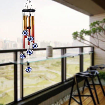 Blue Evil Eyes Amulet Wind Chimes Outdoor Hanging Decor, Evil Eye Wind Bells, Mobile Evil Eye Blessing Windcatcher, Blue Evil Eye Wind Chimes for Home, Gift for Mom, Balcony, Patio, Garden Decoration