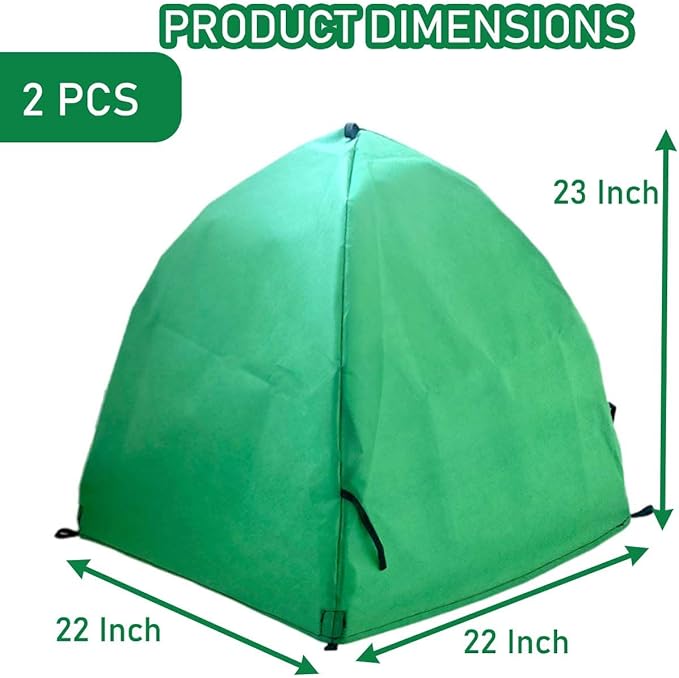 2 Pack Plant Freeze Protection Covers Winter Shrub Covers Plant Frost Protection Tent, Warm Plant Tents Protecting Fruit Potted Plants Tree from Freezing Animals Eating ((22x22x23in, Frost Cloth))