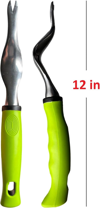 Garden Guru Hand Weeder Tool with Ergonomic Handle - Weed Puller for Planting, Weeding, Flower and Vegetable Care in Lawn Garden Yard | Rust Resistant (4 Pack)