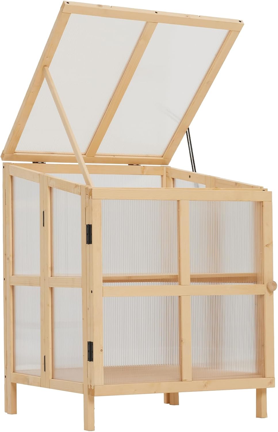 JOYBASE Wooden Cold Frame Greenhouse for Outdoors - 2 Tier Mini Greenhouse with Adjustable Roof - Ideal for Patio, Balcony, Garden & Seed Starting