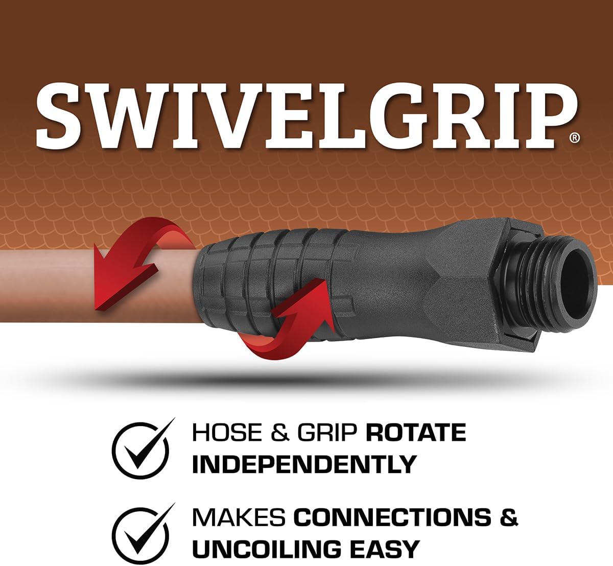 Flexzilla Colors SwivelGrip Garden Hose 5/8 in. x 5 ft., Lightweight All-Weather Water Hose, Durable and Flexible, Leak-Free Connections, Red Clay