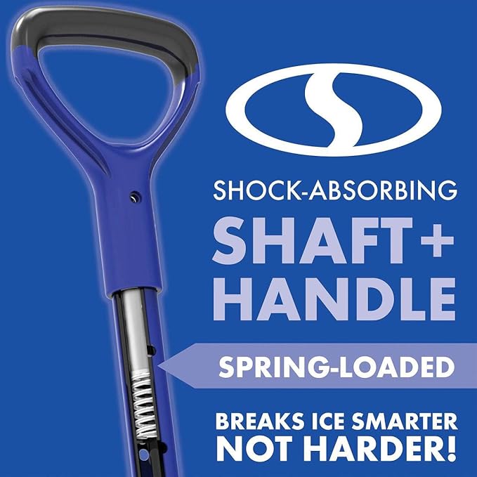 Snow Joe SJEG700 Heavy Duty, 7-Inch Spring-Loaded Impact-Reducing Steel Ice Chopper with Shock-Absorbing Handle for Snow, Ice Removal, Blue