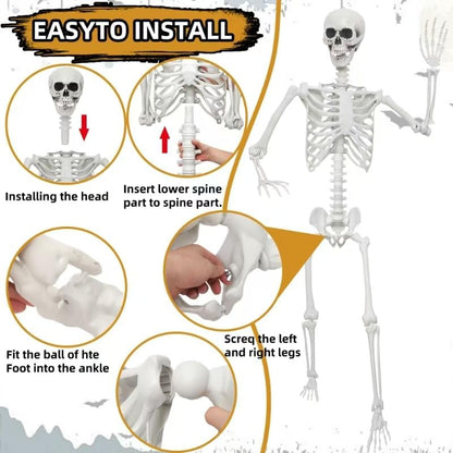 7.9ft/240cm Giant Skeleton Halloween Skeleton Life Size Skeleton Posable Skeleton Full Body Realistic Bones with Movable Joints for Halloween Outdoor Indoor Decorations