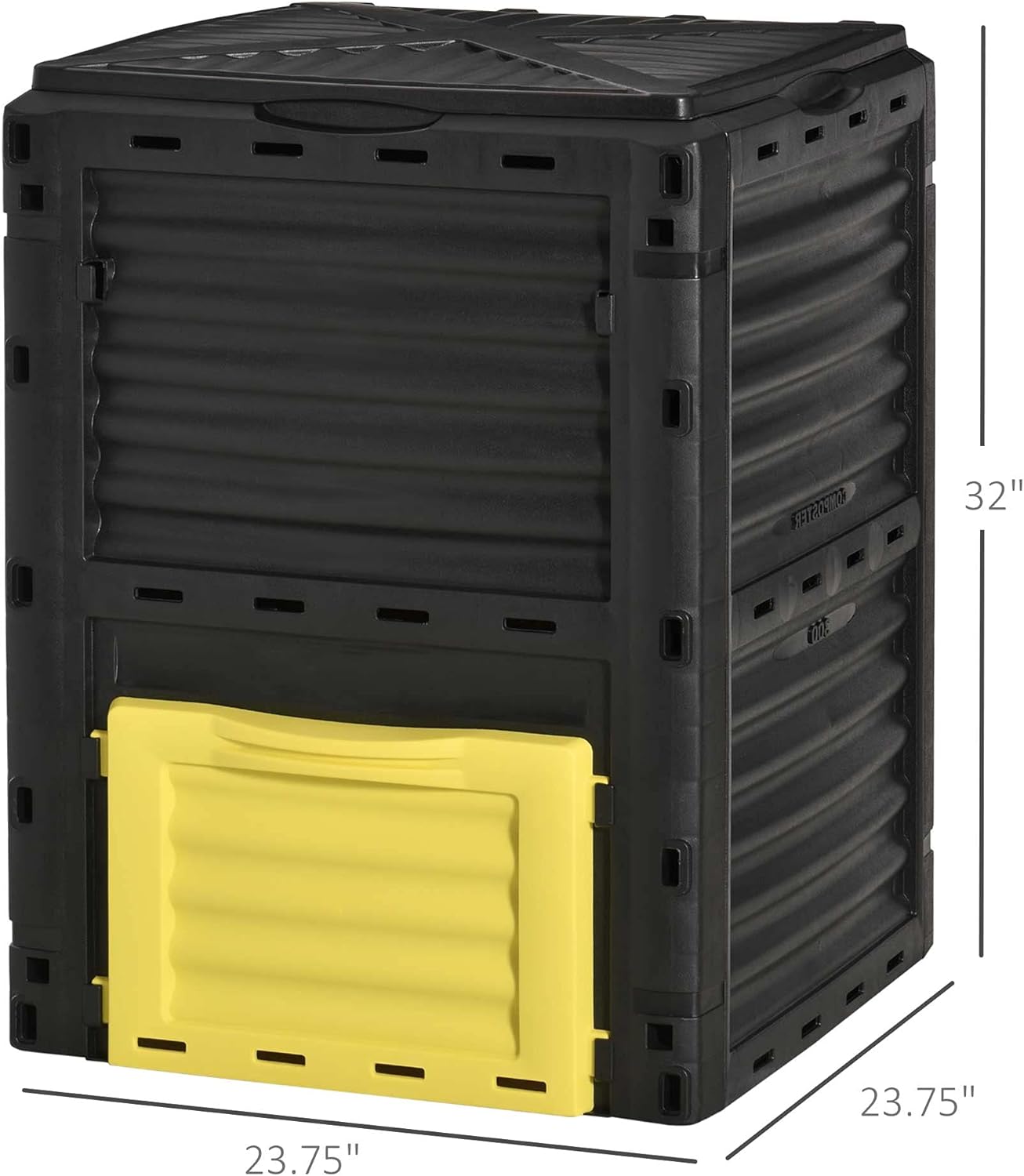 Planters,Garden Compost Bin 80 Gallon Outdoor Large Capacity Composter Fast Create Fertile Soil Aerating Box, Easy Assembly, Yellow