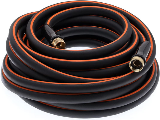 EASTRANS Heavy Duty Garden Hose 5/8 in x 25 ft, Flexible Water Hose with 3/4" Solid Brass Connector Outdoor, Car wash, Lawn
