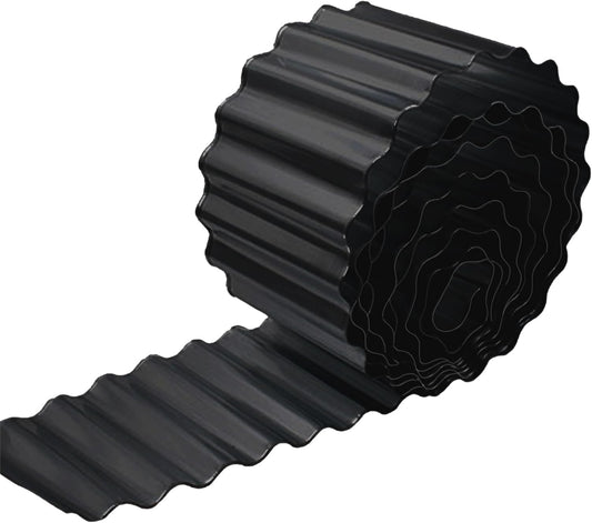 Metal Landscape Edging,12Inch×20FT Corrugated Metal Garden Edging Border Heavy Duty Garden Border Edging Lawn Edging for Garden,DIY Flower Beds,Lawns,Pathway (Black)