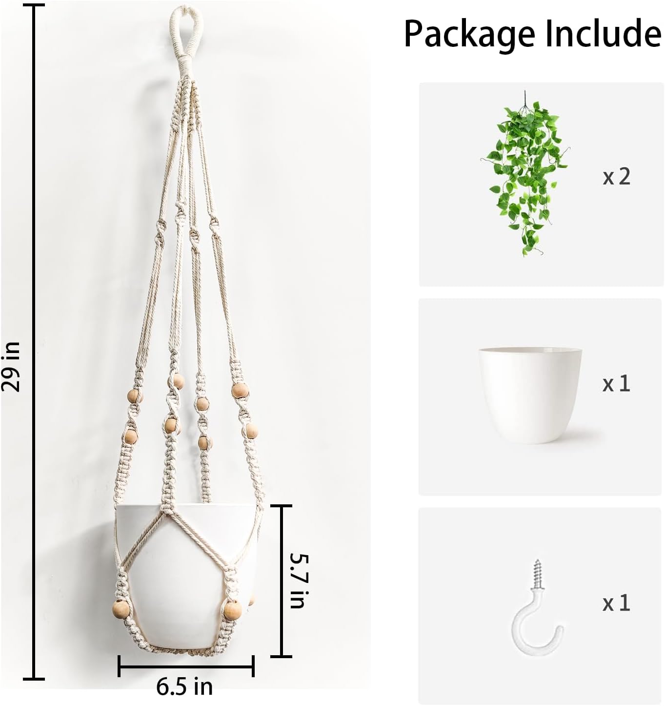 Fake Hanging Plants Artificial Plants for Home Decor Macrame Plant Hanger with Fake Vines Faux Hanging Planter Greenery for Wall Ceiling Bedroom Bathroom Kitchen Office Boho Decor Indoor