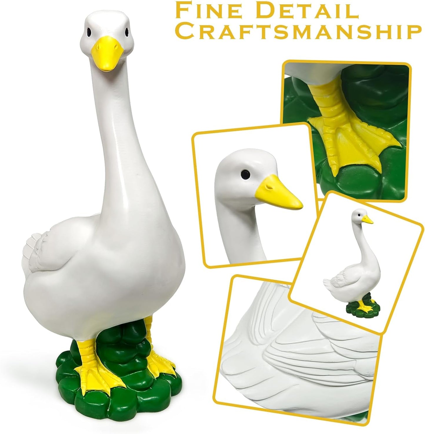 Porch Goose Outfits Garden Statue-Large Goose Statue with Bee Halloween Set Indoor/Outdoor Resin Sculpture, Goose Outfits+20" High Goose Figurine with Costume for Yard Decorations, Gifts for Mom
