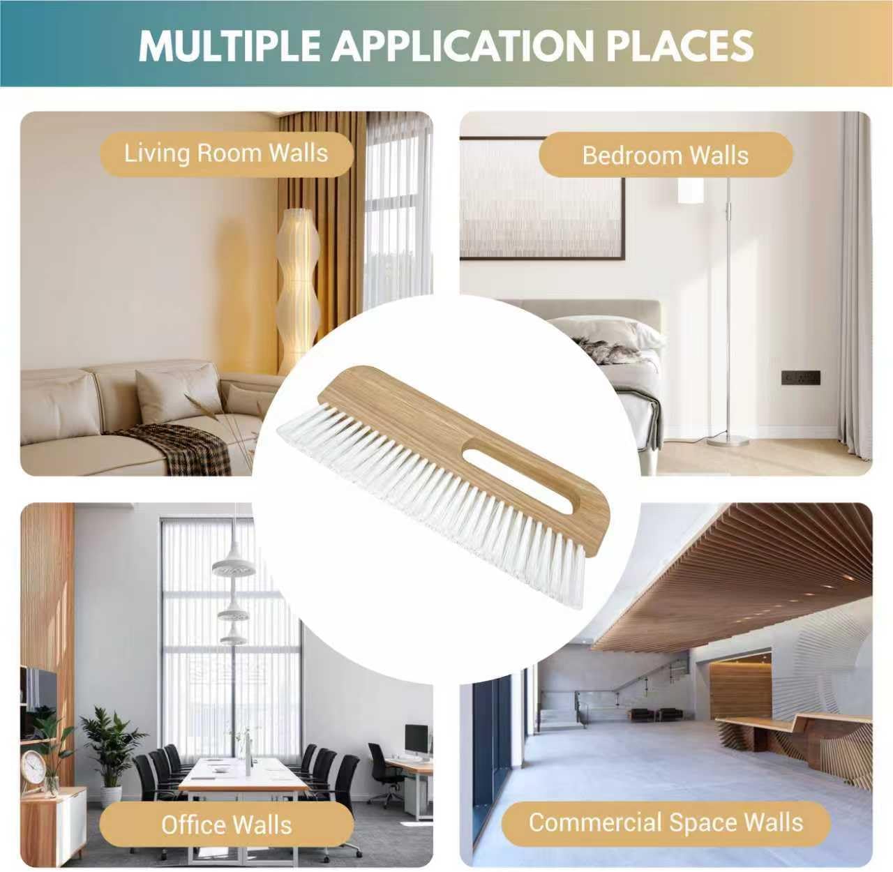 Wallpaper Brush Handle Trowel Hand Finish Concrete Trowel with Comfort Handle for Texturing Concrete in Curbs, Gutters and Other Hard to Reach Areas(WT402C)