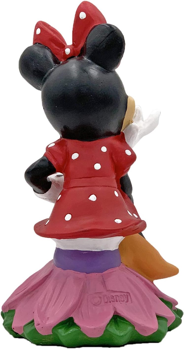 Disney Minnie Mouse Sitting on a Flower Everyday Outdoor Garden Statue, 6 inches Tall, Officially Licensed Disney Product
