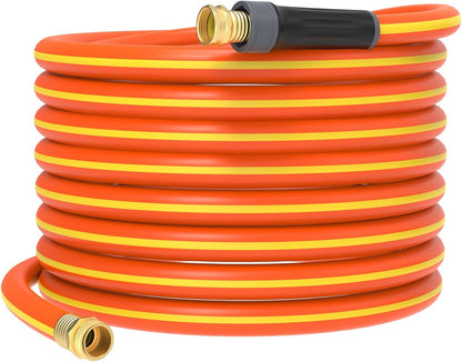 Hybrid Hose 100ft x 5/8", Short Garden Water Hose Heavy Duty, Flexible, Lightweight Hybrid Water Hose with Swivel Handle,3/4'' Brass Fittings, Available For Reel Cart Backyard Burst 500 PSI