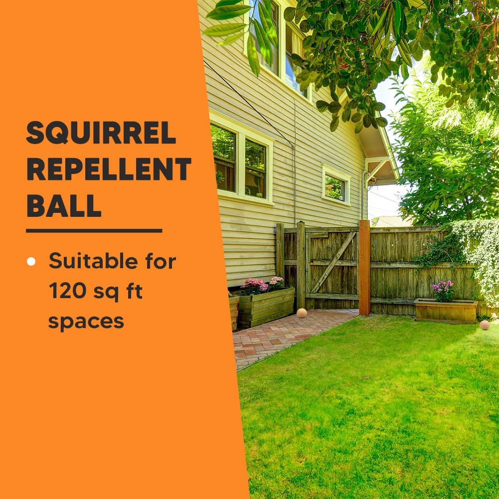 Squirrel Repellent Balls (8 Pack, 5.3 oz) – Peppermint Oil Outdoor Deterrent for Garden, Bird Feeder & Attic – Safe for Pets & Plants, Long-Lasting Natural Protection