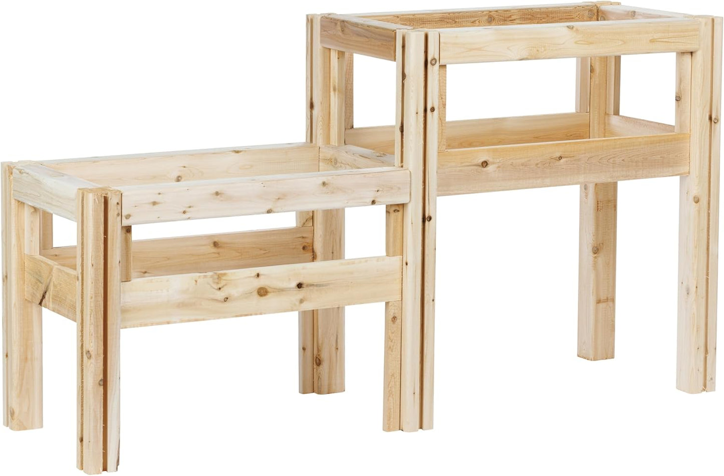 Greenes Fence Two-Tiers Four Bucket Elevated Cedar Wood Garden Frame, 54 in. x 16 in. x 30 in. - Made in USA with North American Cedar