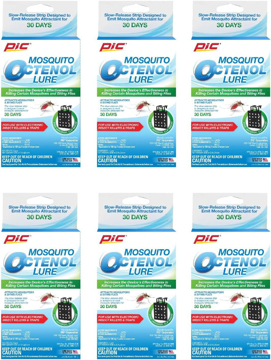 PIC Mosquito Octenol Lure (6 Pack), Attracts Mosquitoes, for Use with Electronic Insect Killers & Traps