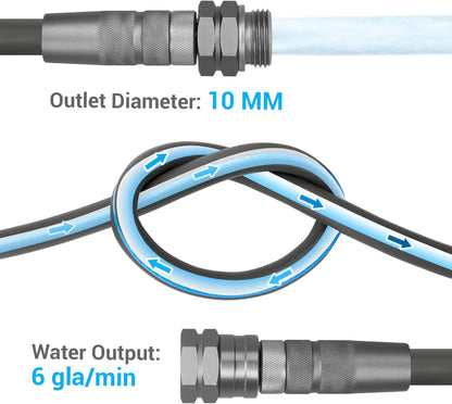 TheFitLife Garden Hose 25 FT - 25FT Water Hose with Nozzle and Metal Fittings, High Pressure 25 Feet x 1/2" Outdoor Hose for Reel Cart, Sprinkler, Easy Storage, Leak Proof (25FT)