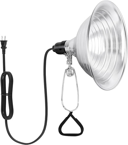 Simple Deluxe Clamp Lamp Light with 8.5 Inch Aluminum Reflector Up to 150 Watt E26 Socket (No Bulb Included) 6 Feet 18/2 SPT-2 Cord,Silver, 1 Pack