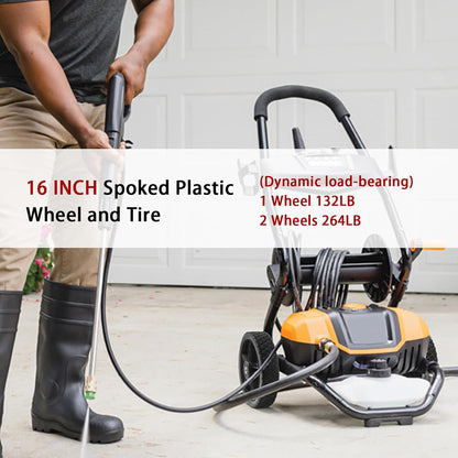 Parts Camp 16" Lawn Mower Wheels 16 x 1.75'' Spoked Plastic Wheel and Tire For Garden cart/Pressure Washer/Generator/Wheelbarrow/Trolley/Dolly Wheel/Push Mowers/Hand truck tires(Set of 2)