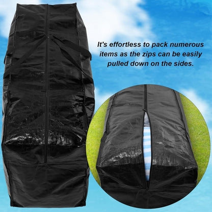 4 Pcs 60 Gallon Large Moving Bags with Zipper and Handles Foldable Storage Duffle Bags Heavy Duty Extra Large Totes for College Dorm Travel Clothes Blankets Bedding Moving (Black)
