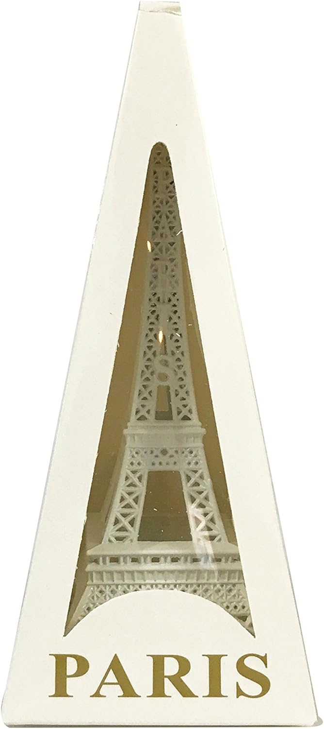 allgala 7" Eiffel Tower Statue Decor Alloy Metal, White