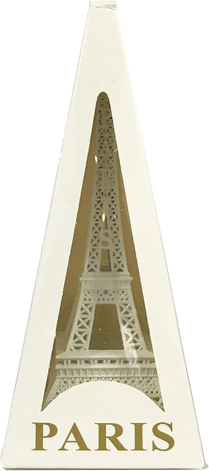 allgala 7" Eiffel Tower Statue Decor Alloy Metal, White