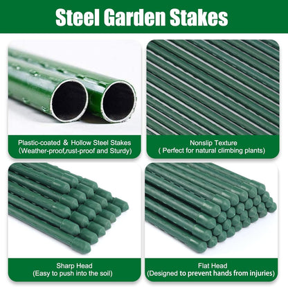 Garden Stakes 30 Inches Steel Plant Stakes Tomato Stakes Pack of 25